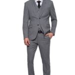 Van Heusen Men's Polyester Blend Grey Three Piece Suit Business Pants Set (VDSUESKFA92533 46)