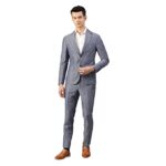 BRUUN & STENGADE Navy Blue Wool Blend Slim Fit Suit Set